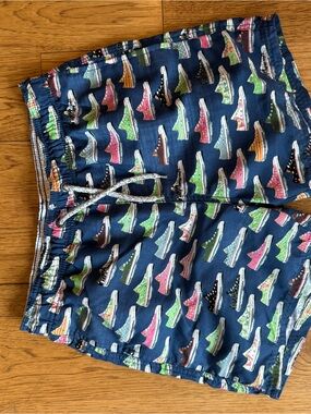 Islandhaze Navy Shorts with Multicolor Sneaker Print